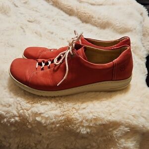 Hartjes XS Austria Red Leather Lace-Up Comfort Shoes - Women’s Size 9 (UK 6)